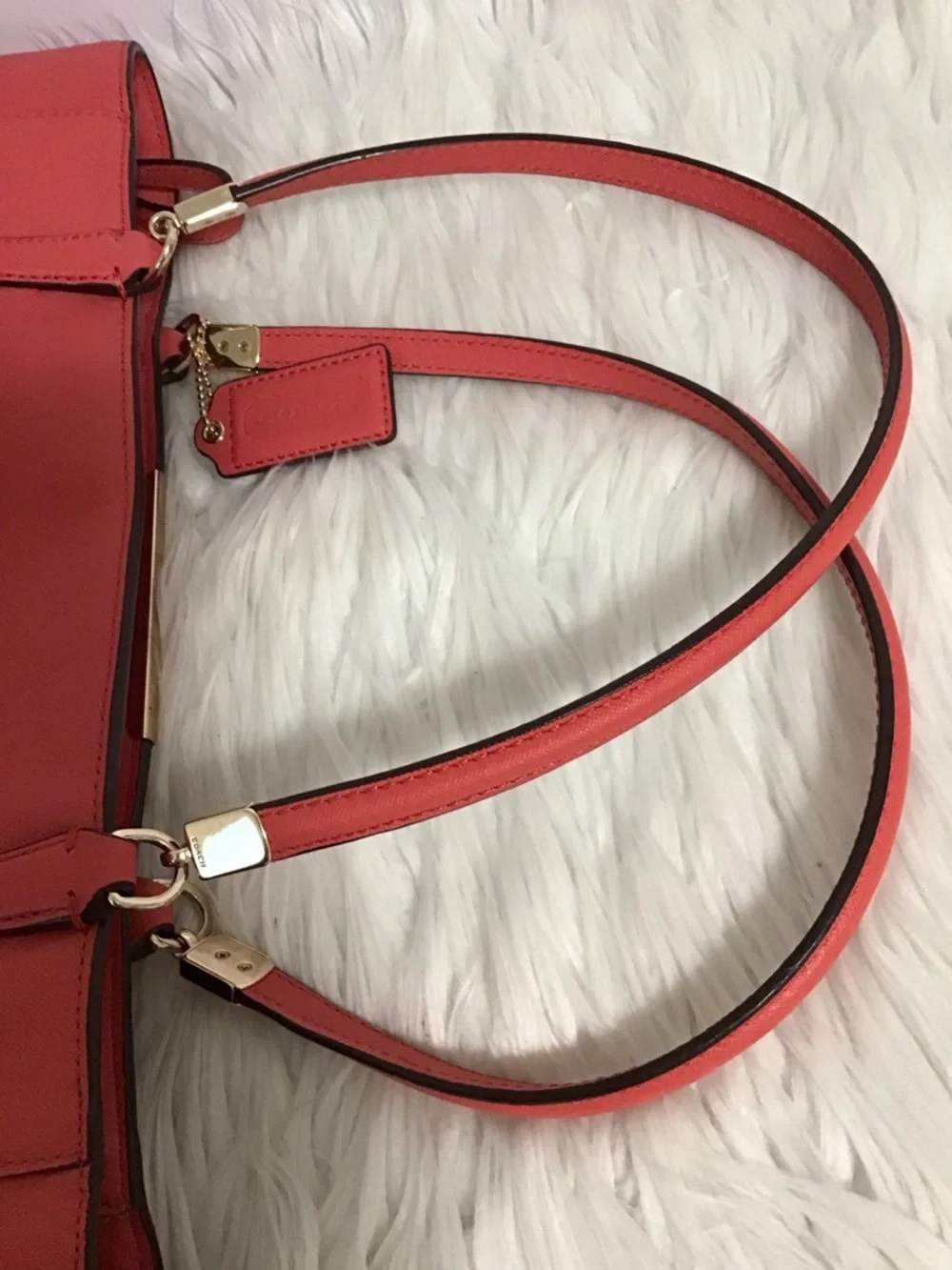 Coach Madison  Saffiano leather Tote Handbag Light Coral EUC